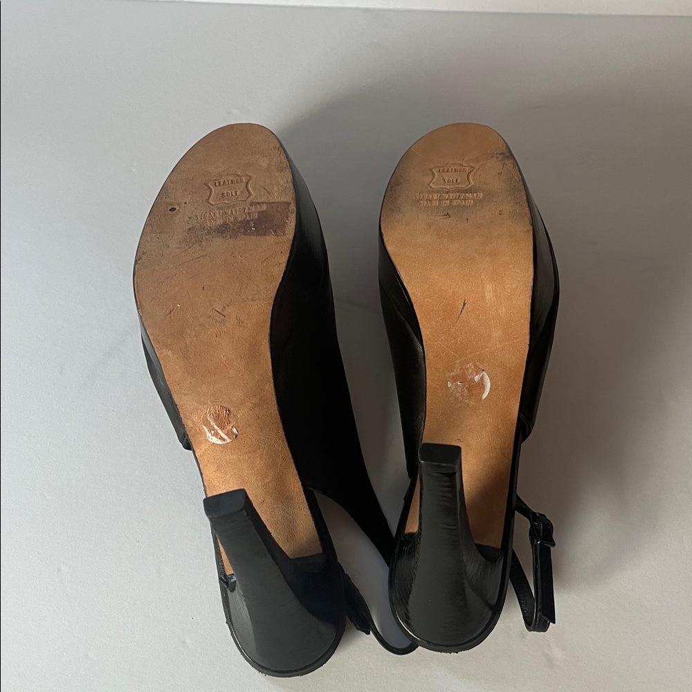 Stuart Weitzman Elegant Black Slingback Platform Heels - Picture 9 of 9